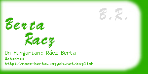 berta racz business card